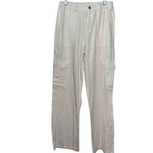 Vintage Khaki Cargo Pants With Pockets & Button Closure Size L
